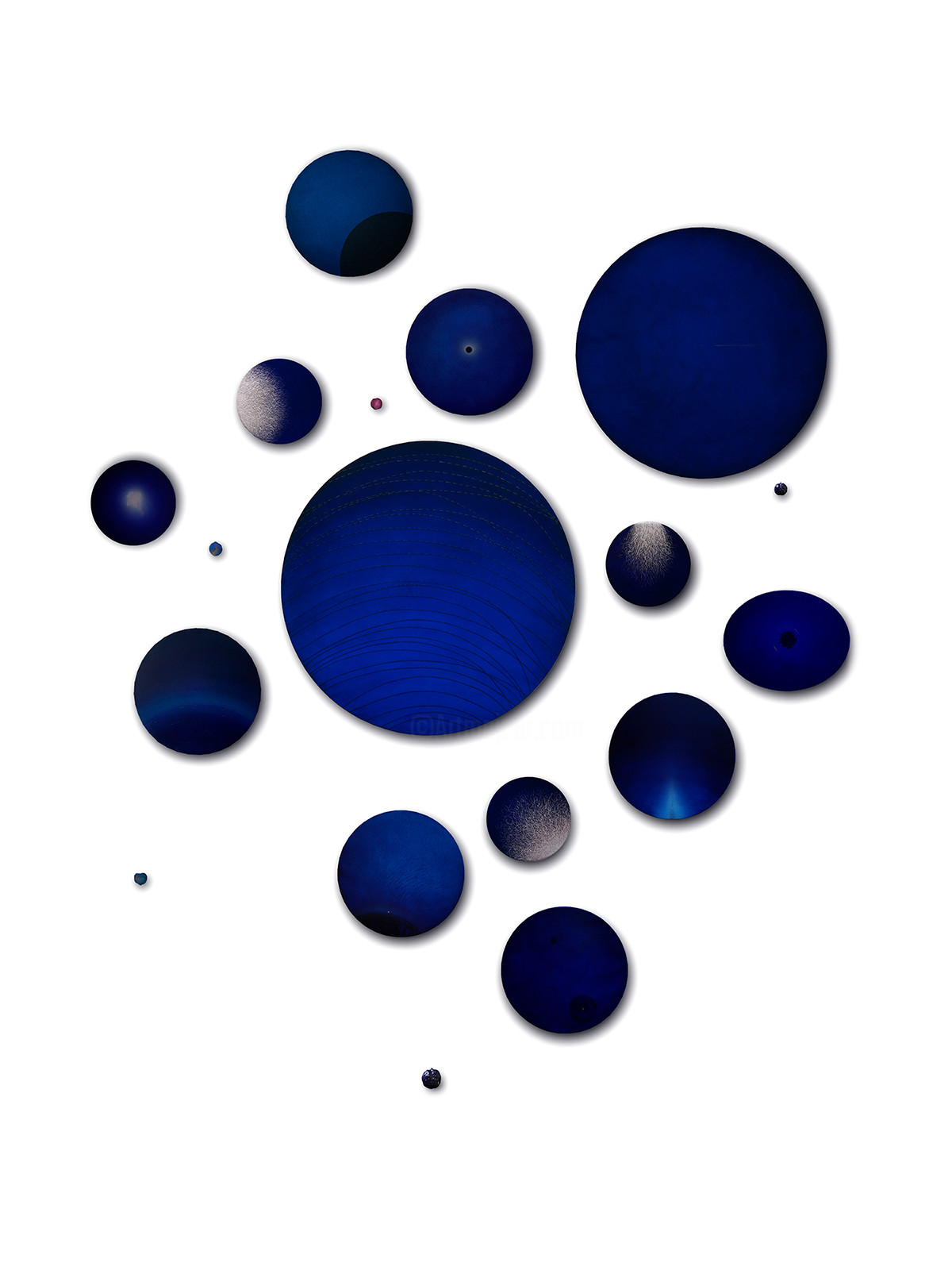 Suo Yuan Wang - Composition des dessins réalisés à la base des pigments bleu
